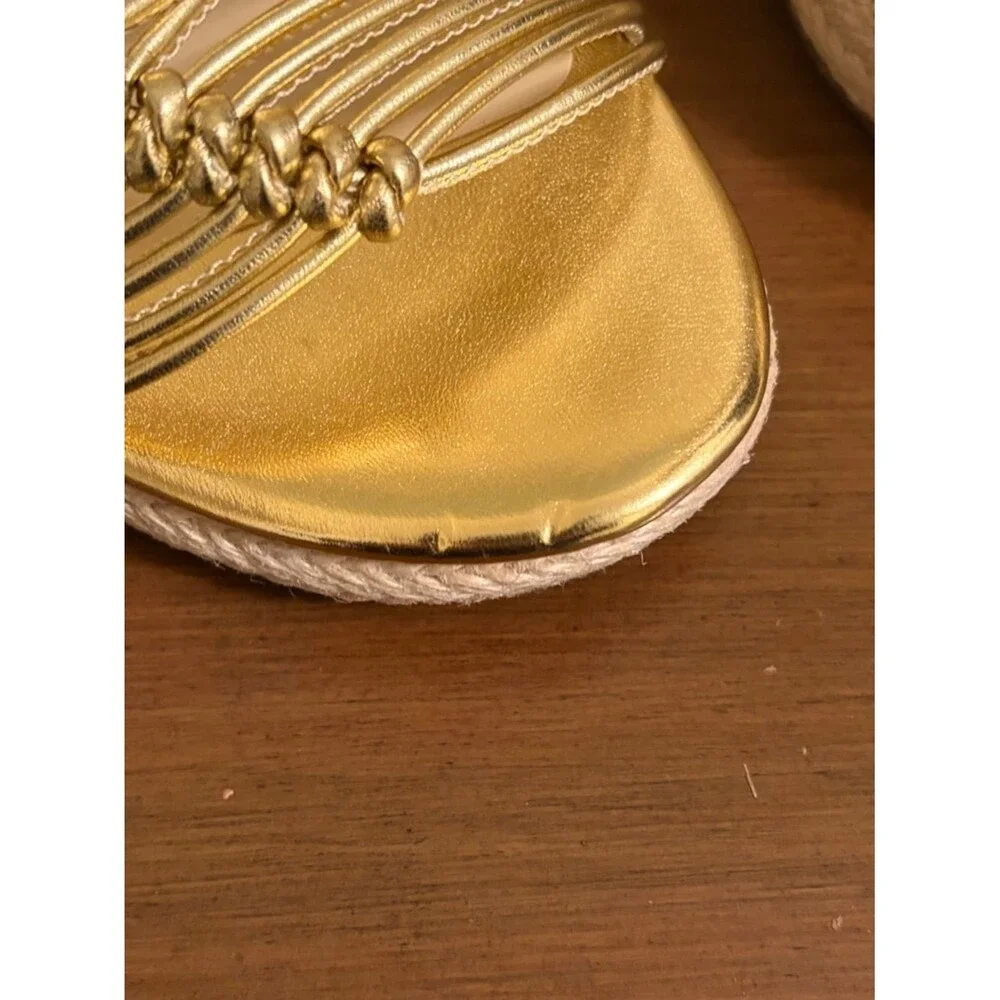 Jessica Simpson Gold Wedge Sandals with Ankle‎ Strap - Size 10 M